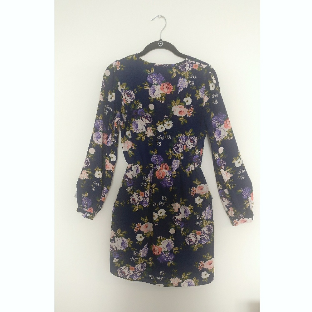 Wrap Dress in Navy - Picture 2 of 3